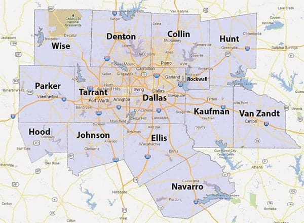 DFW Metro Service Area Map